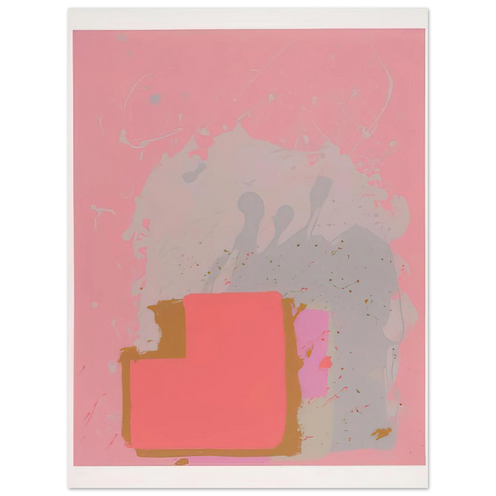 John Hoyland - Red Black on Pink - 1971 75x100 cm / 30x40inches Fine Art Poster