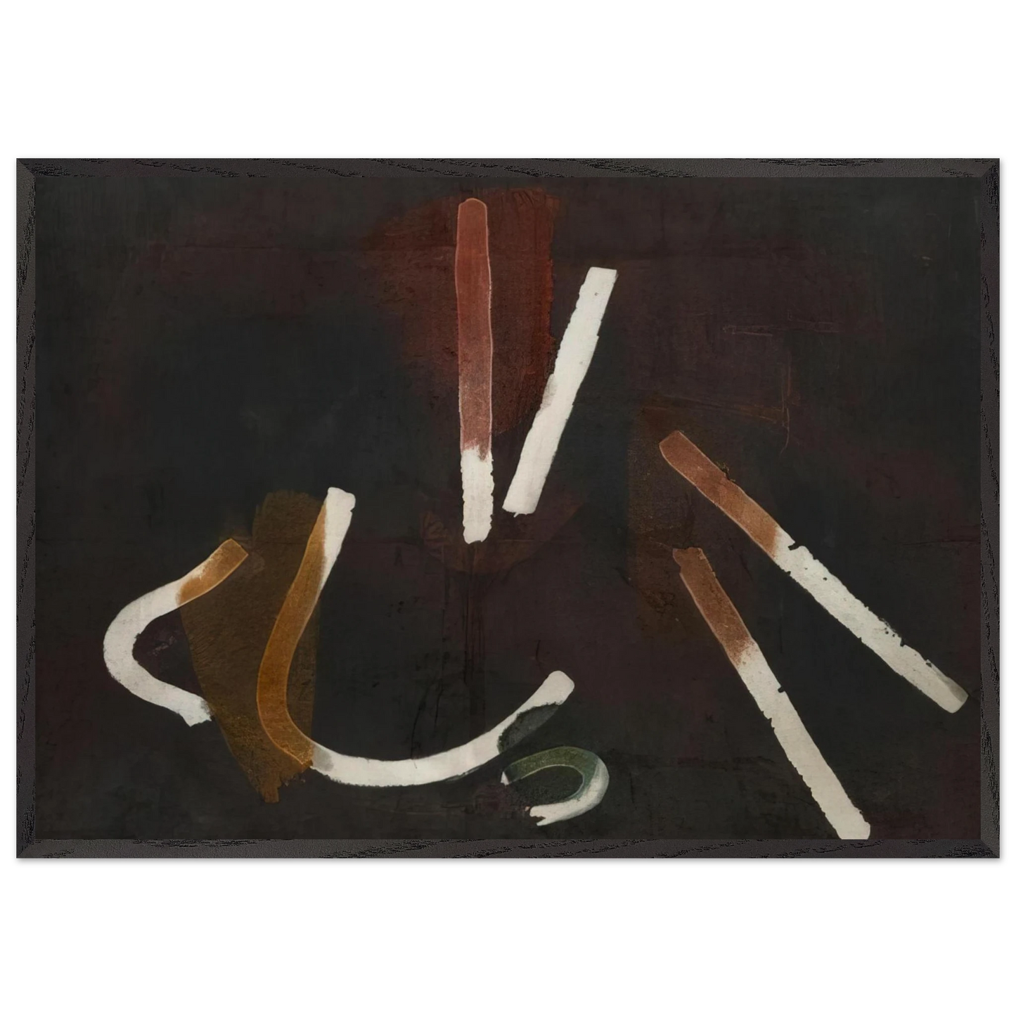 Composition Brun - 1933 - John Ferren 70x100 cm / 28x40 inches Framed Art Print – Black Wooden Frame