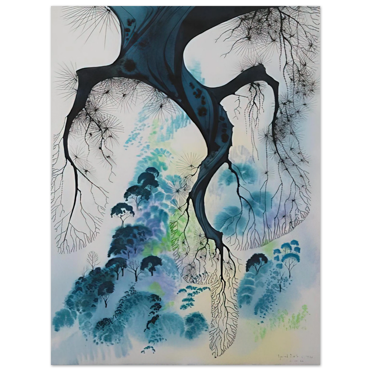 Eyvind Earle - Coastline 75x100 cm / 30x40inches Fine Art Poster