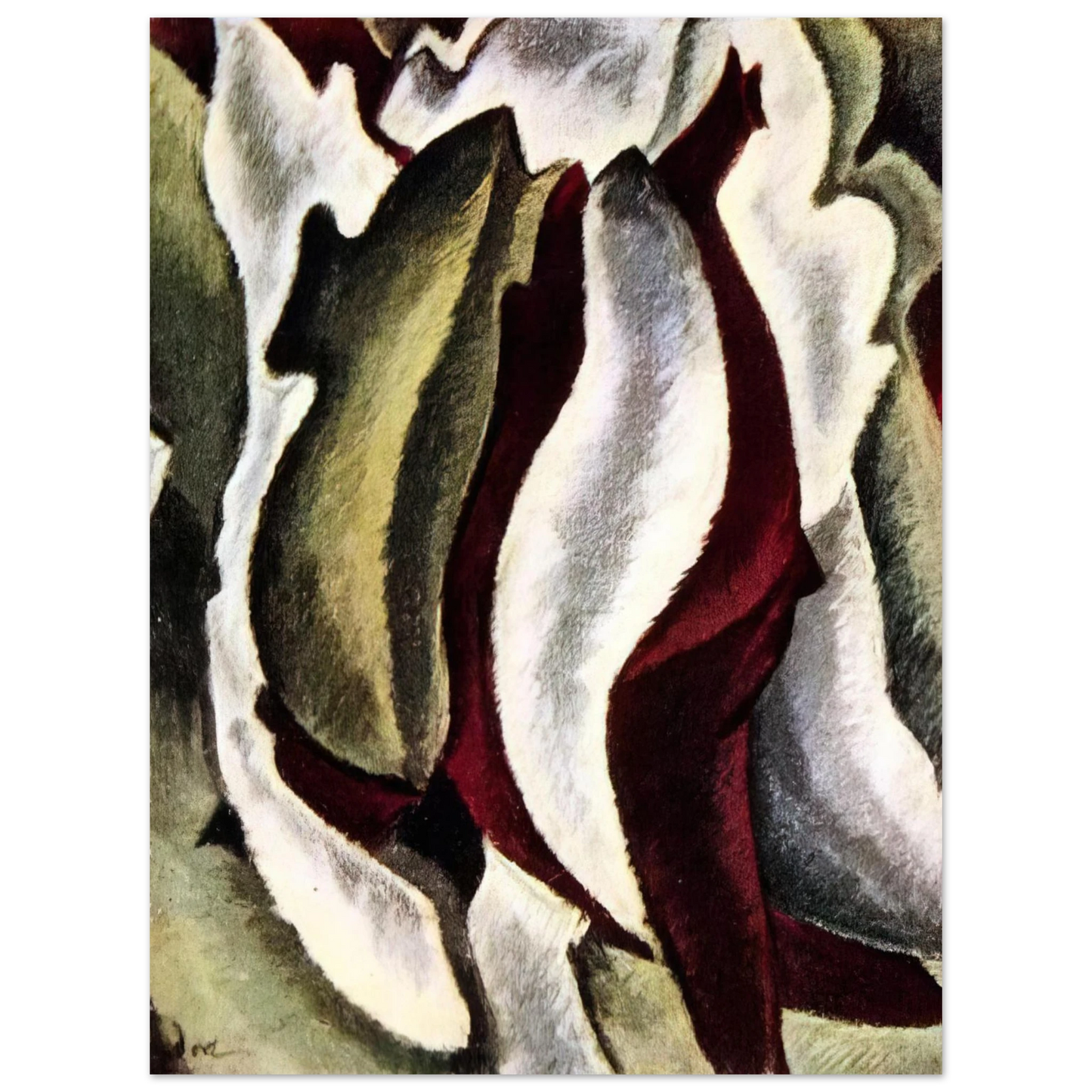 Arthur Dove - Based on Leaf Forms and Spaces - 1912 75x100 cm / 30x40inches Fine Art Poster