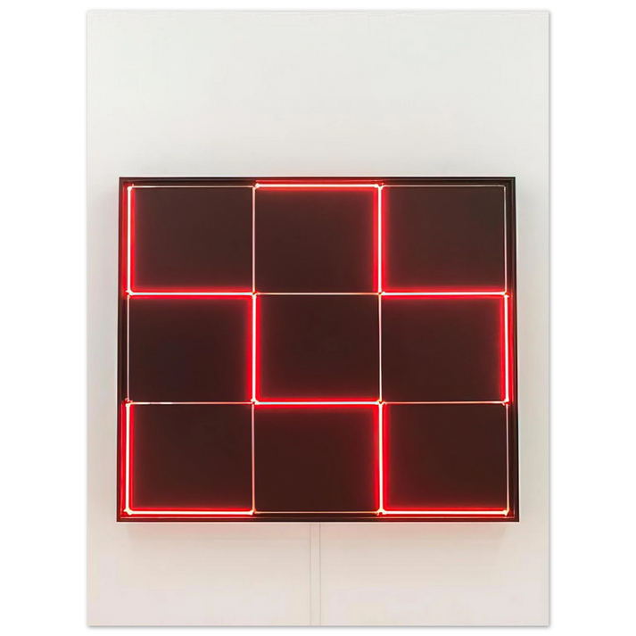 Francois Morellet - Tirets Neon 0°-90° avec 4 rythmes interferents - 1971 75x100 cm / 30x40inches Fine Art Poster