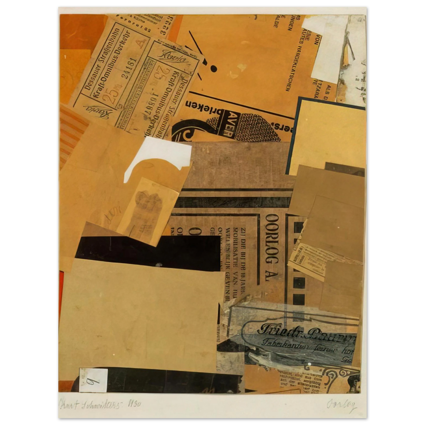 Kurt Schwitters - OORLOG 1930 75x100 cm / 30x40inches Fine Art Poster