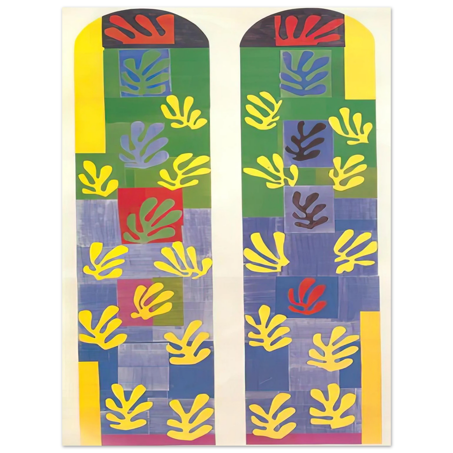Henri Matisse - STAINED GLASS WINDOW WINDOW OF THE ABSIDE OF THE ROSARY CHAPEL 1949 75x100 cm / 30x40inches Fine Art Poster