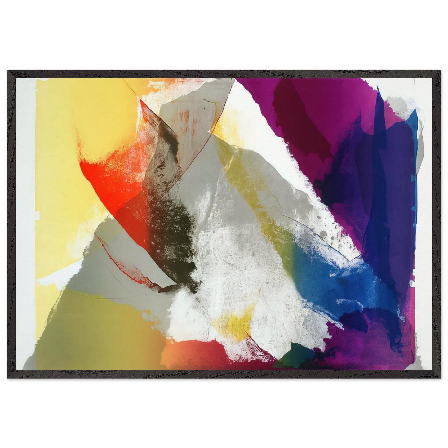 Abstract Composition N3 - Paul Jenkins 70x100 cm / 28x40 inches Framed Art Print – Black Wooden Frame