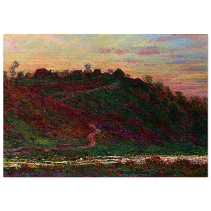 The Village of La Roche-Blond, Sunset - claude monet Brushed Aluminum Print - 70x100 cm / 28x40 inches | claude monet Aluminum Print | claude monet Prints