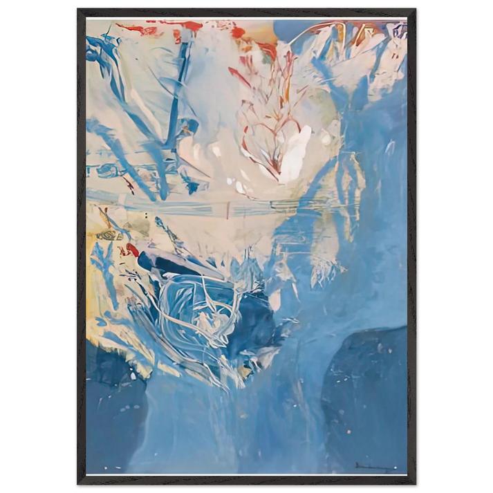 Blue Territory 1955- - Helen Frankenthaler 70x100 cm / 28x40 inches Framed Art Print – Black Wooden Frame
