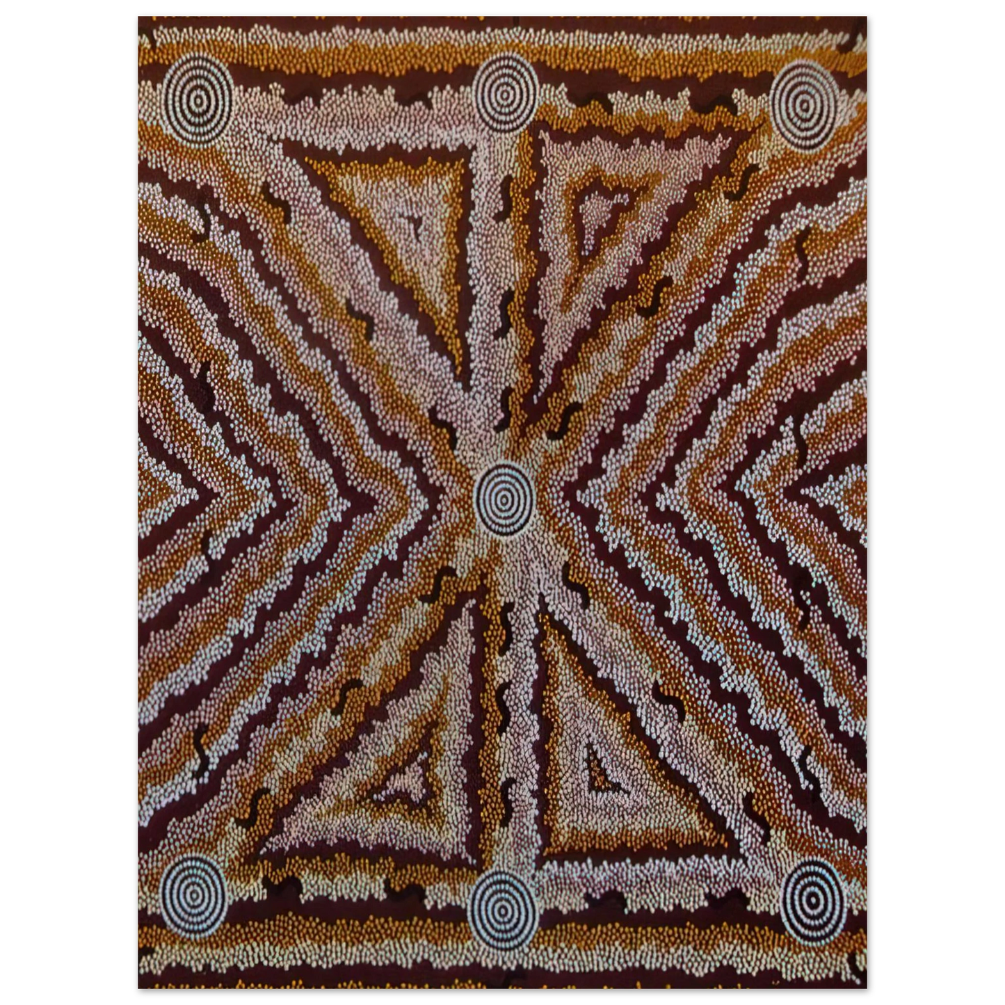 Clifford Possum Tjapaltjarri - Witchetty Grub Dreaming - 1983 75x100 cm / 30x40inches Fine Art Poster