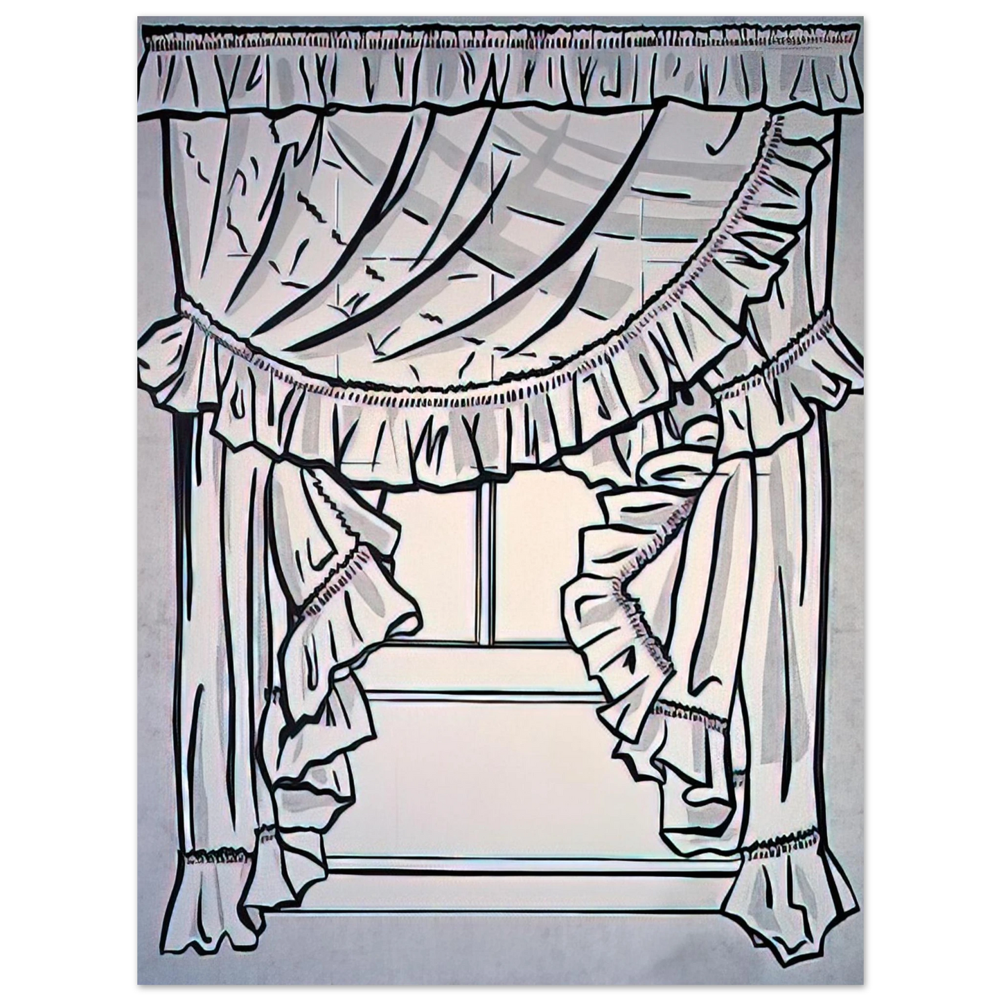Roy Lichtenstein - CURTAINS 1962 75x100 cm / 30x40inches Fine Art Poster