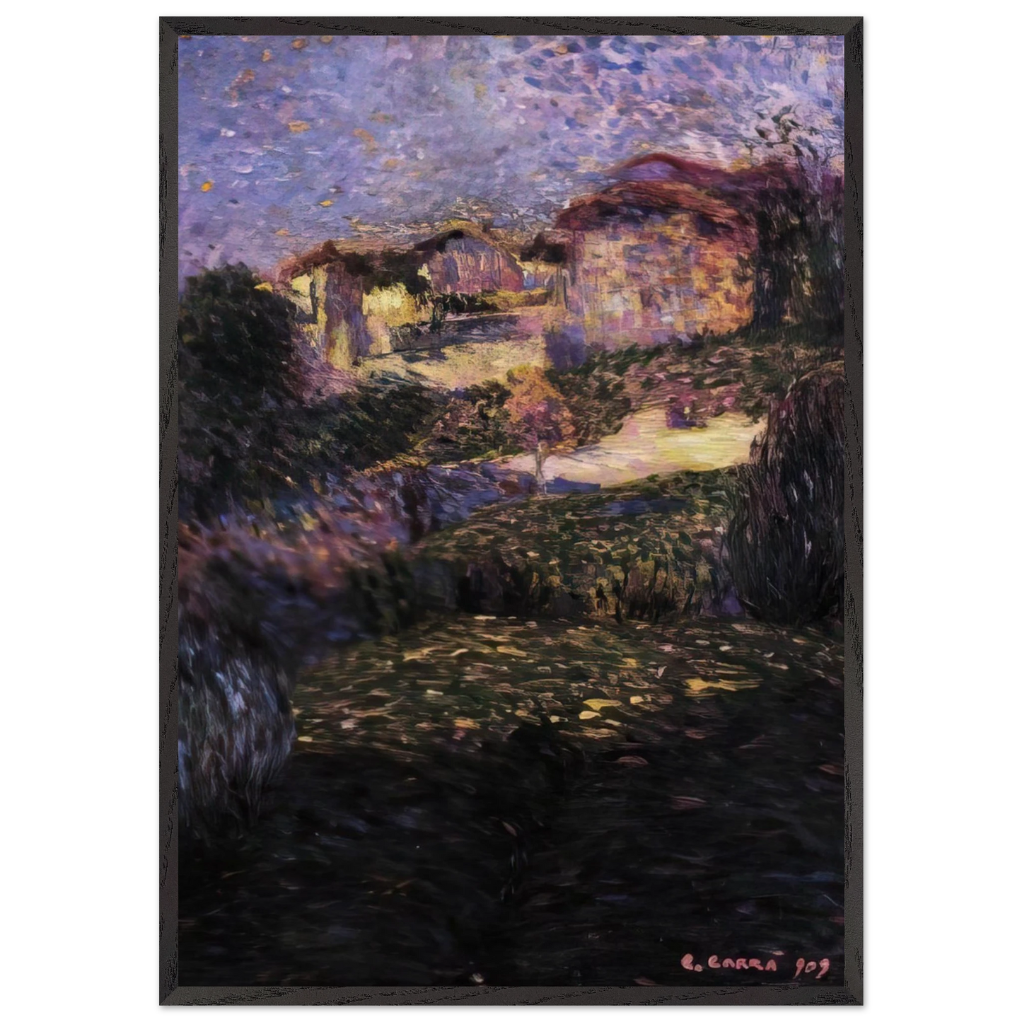 PAESAGGIO 1909 - Carlo Carra 70x100 cm / 28x40 inches Framed Art Print – Black Wooden Frame
