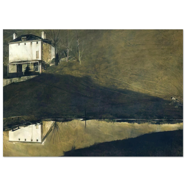 Andrew Wyeth - BROWN SWISS Wall Art - 21x29.7 cm / 8x12" - Premium Wooden Framed Poster With Fine Art Paper - Wood frame