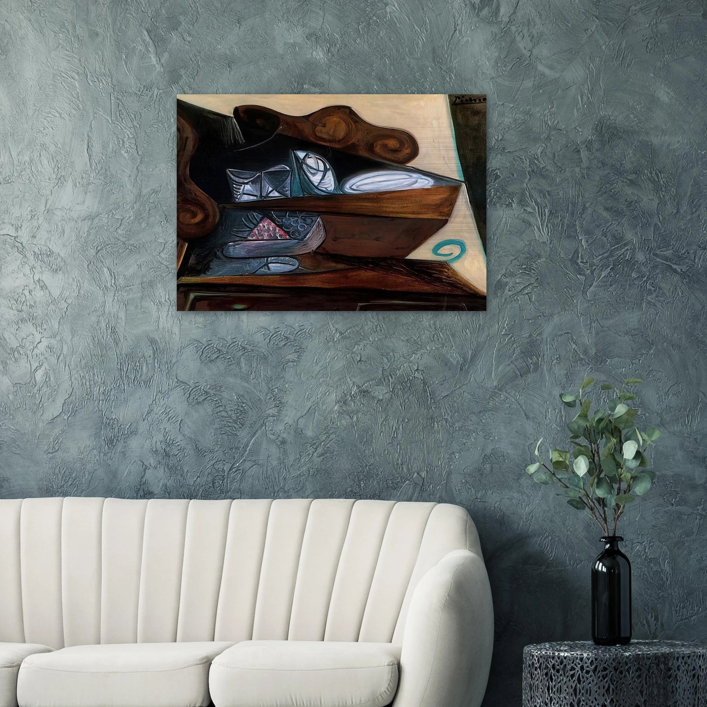 The buffet of Catalan - Pablo Picasso Brushed Aluminum Print - 70x100 cm / 28x40 inches | Pablo Picasso Aluminum Print | Pablo Picasso Prints