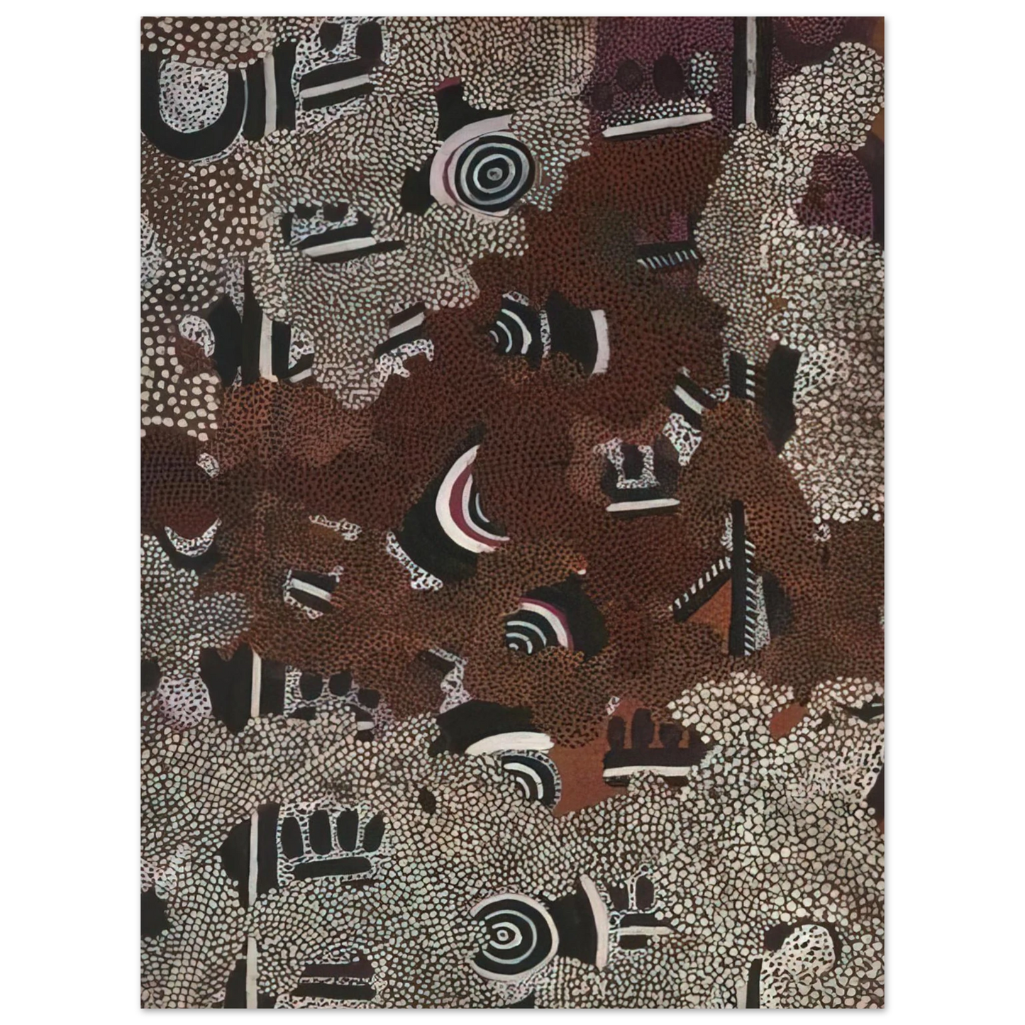 Clifford Possum Tjapaltjarri - Bush Fire II - 1972 75x100 cm / 30x40inches Fine Art Poster