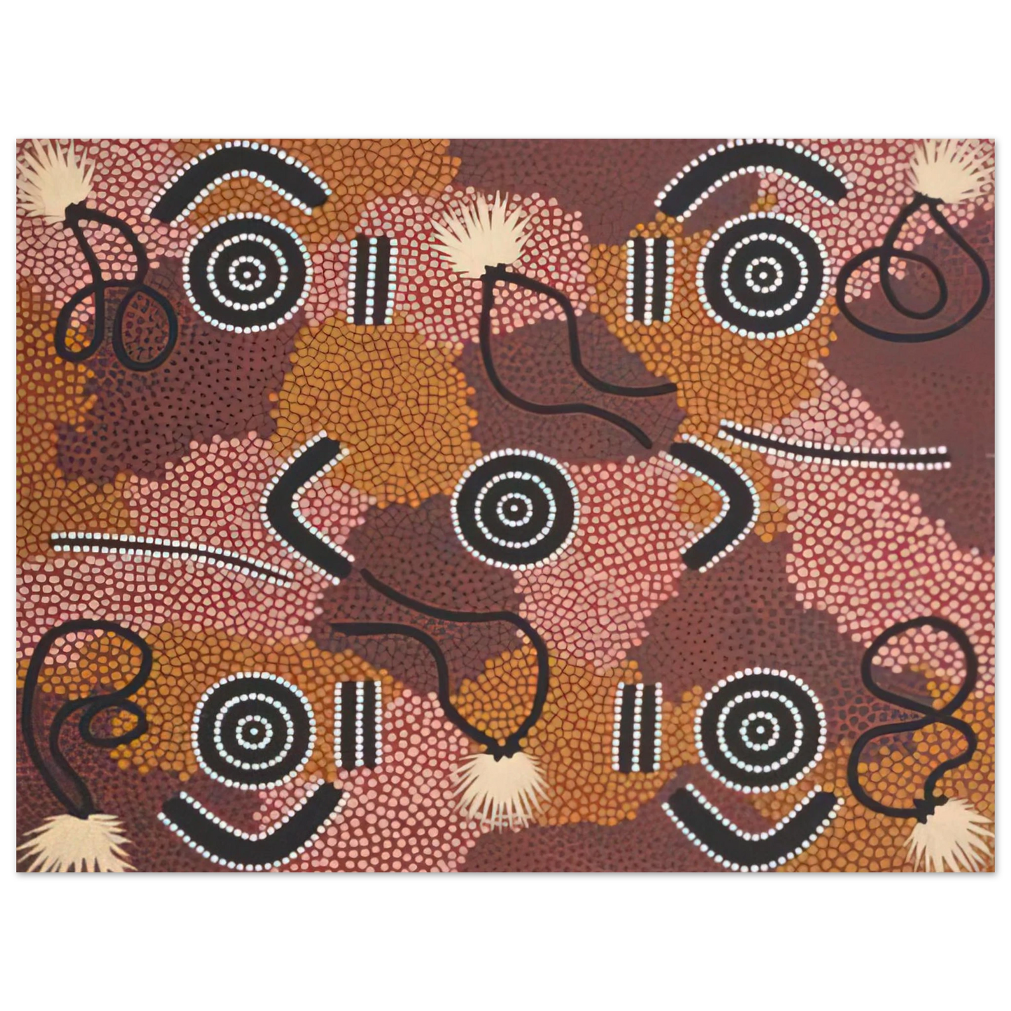 Clifford Possum Tjapaltjarri - Bodypaint Designs - 1985 75x100 cm / 30x40inches Fine Art Poster