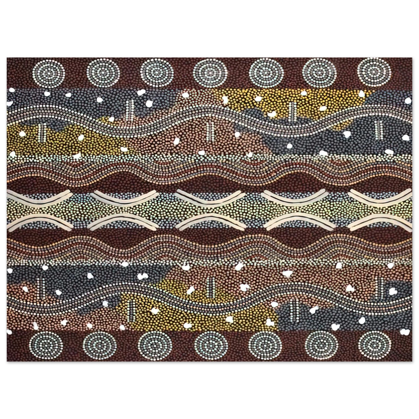 Clifford Possum Tjapaltjarri - Napperby Dreaming - 1998 75x100 cm / 30x40inches Fine Art Poster