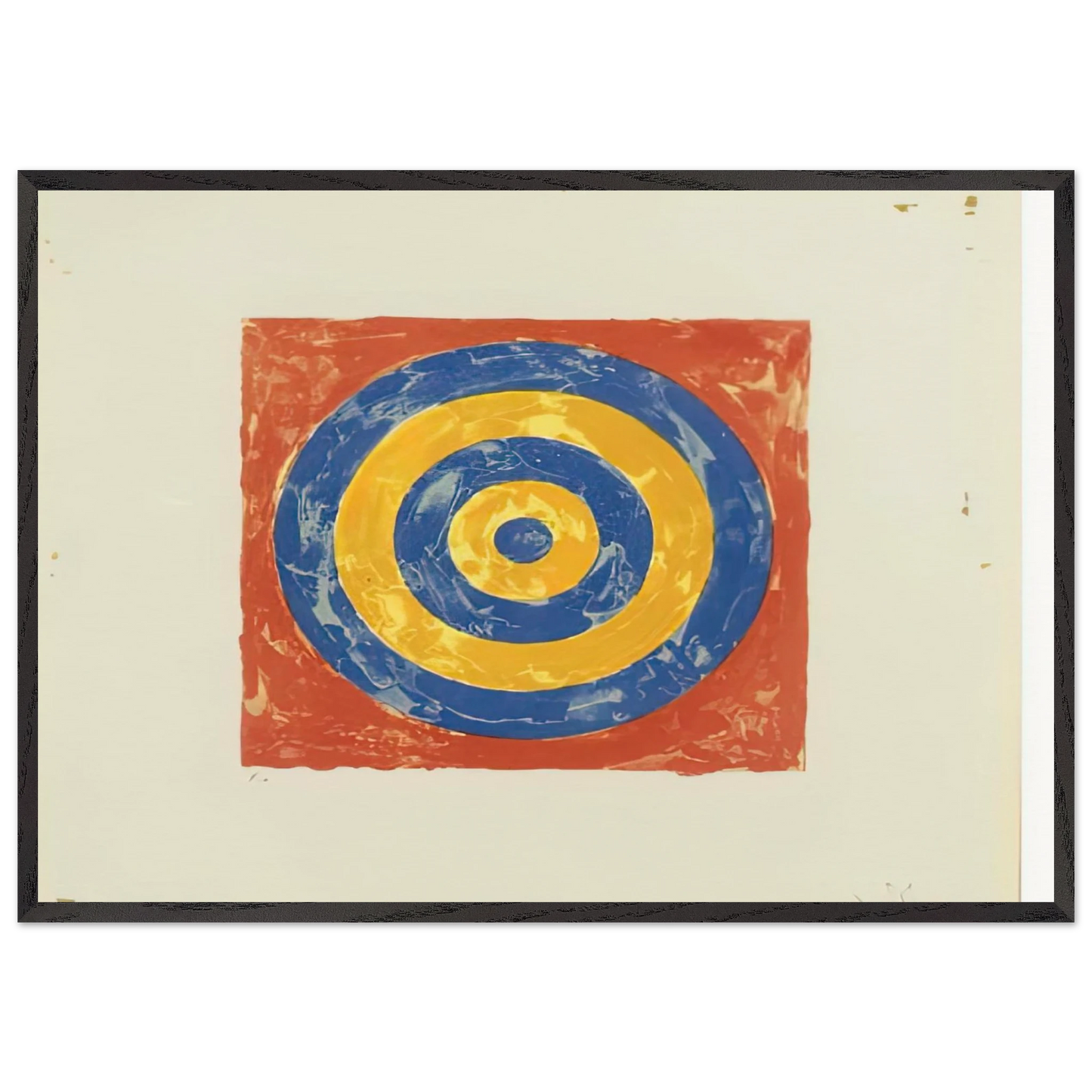TARGET UNIVERSAL LIMITED ART EDITIONS 35 - Jasper Johns 70x100 cm / 28x40 inches Framed Art Print – Black Wooden Frame