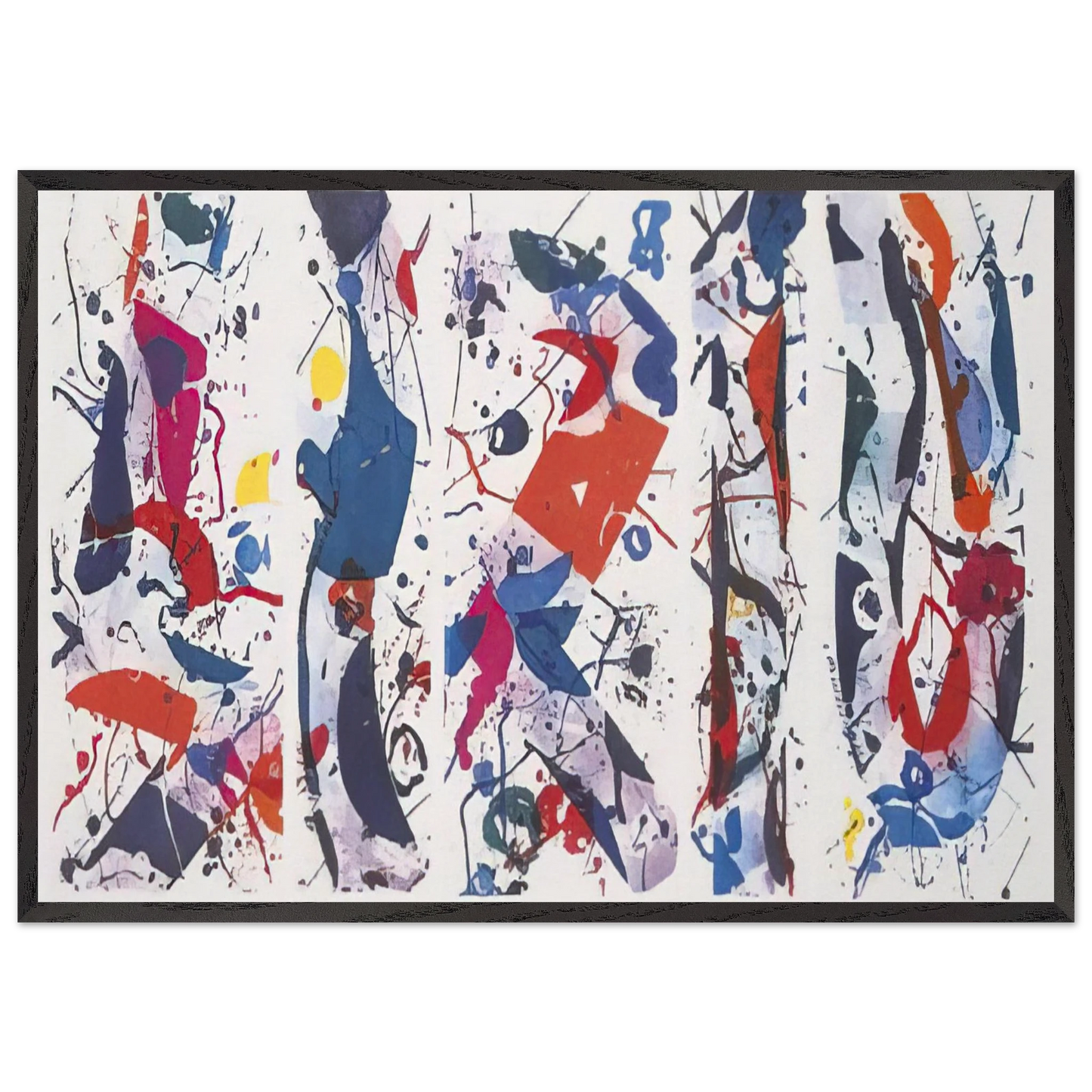 The Five Continents - Sam Francis 70x100 cm / 28x40 inches Framed Art Print – Black Wooden Frame