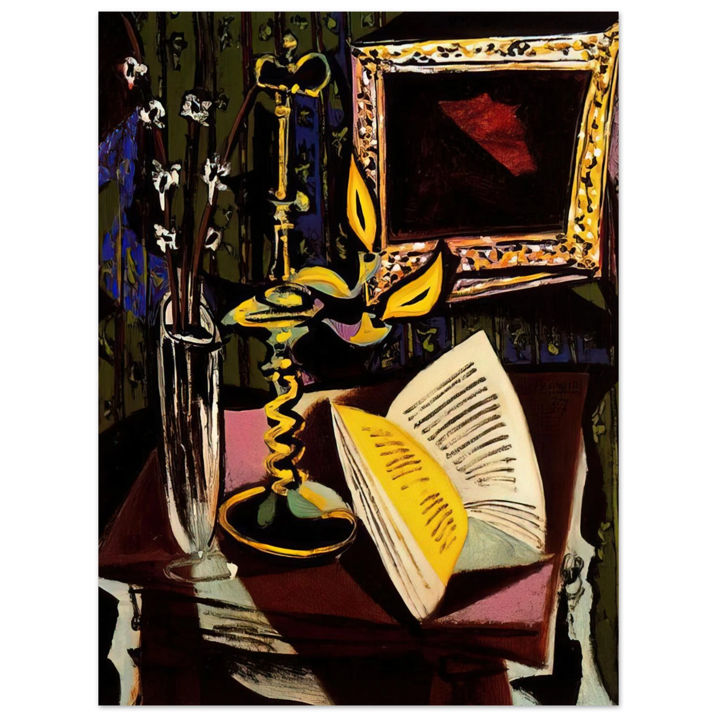 Pablo Picasso - Still life with candlestick - 1937 75x100 cm / 30x40inches Fine Art Poster