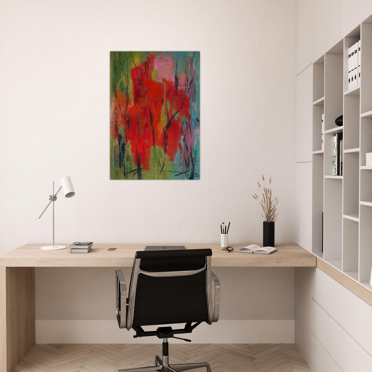 RED ABSTRACTION 1960 - Alma Woodsey Thomas Brushed Aluminum Print - 70x100 cm / 28x40 inches | Alma Woodsey Thomas Aluminum Print | Alma Woodsey Thomas Prints