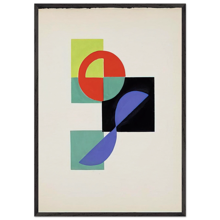 POEMS BY TRISTAN TZARA - Sonia Delaunay 70x100 cm / 28x40 inches Framed Art Print – Black Wooden Frame