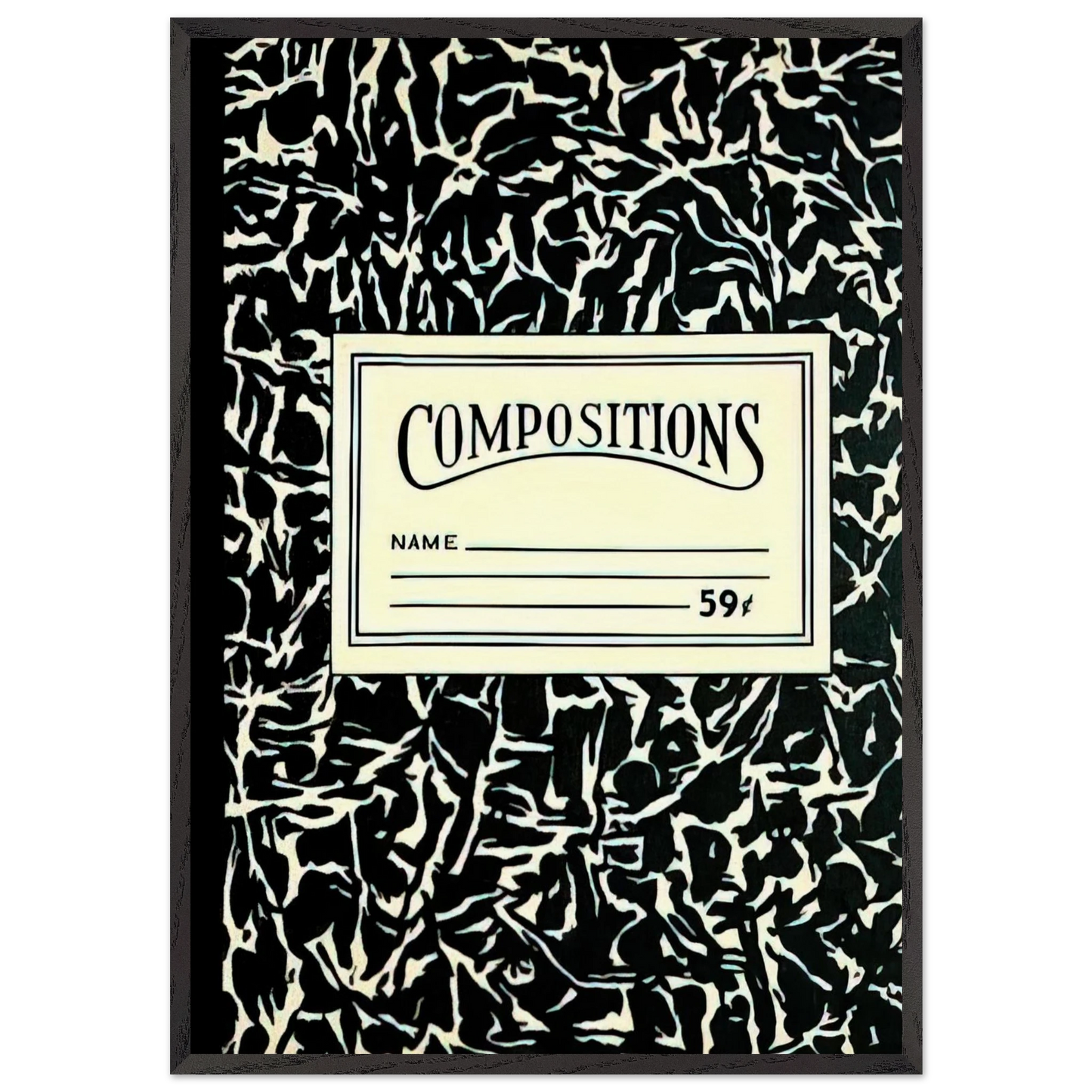 COMPOSITIONS II 1964 - Roy Lichtenstein 70x100 cm / 28x40 inches Framed Art Print – Black Wooden Frame