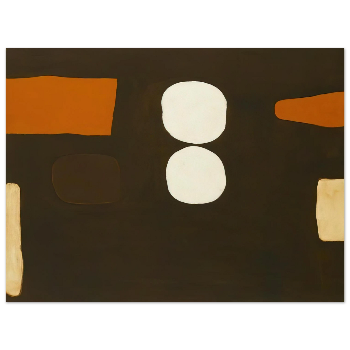 William Scott - Dark Brown, Orange and White - 1963 75x100 cm / 30x40inches Fine Art Poster