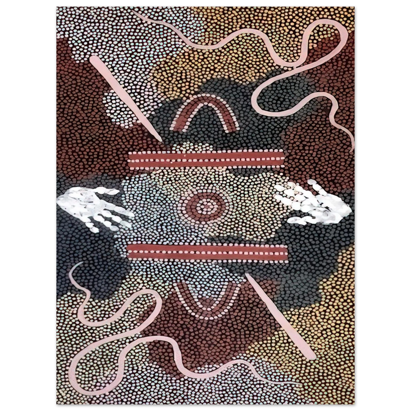 Clifford Possum Tjapaltjarri - Initiation Ceremony - 1998 75x100 cm / 30x40inches Fine Art Poster