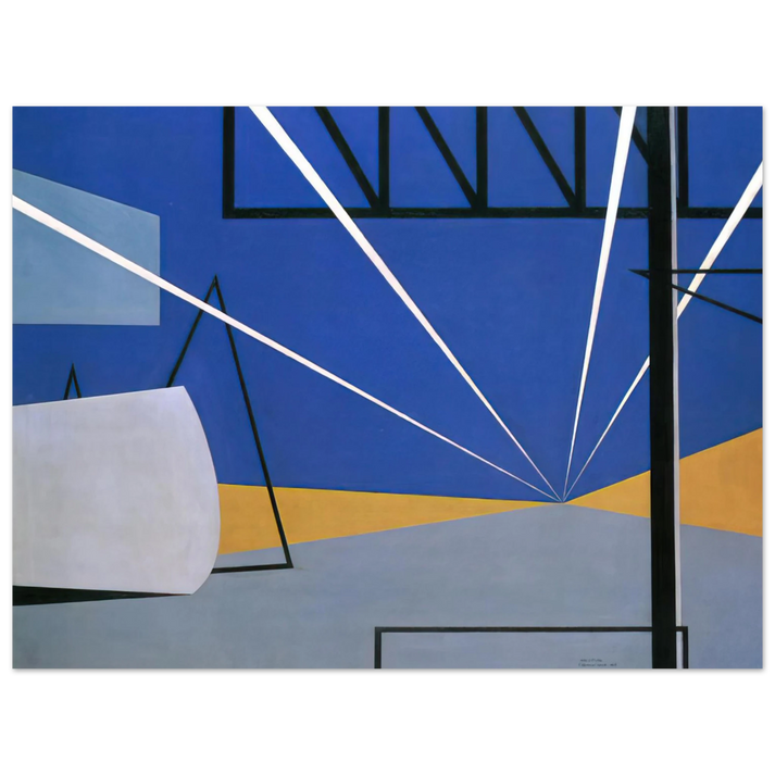 Ralston Crawford - Lights in an Aircraft Plant - 1945 75x100 cm / 30x40inches Fine Art Poster