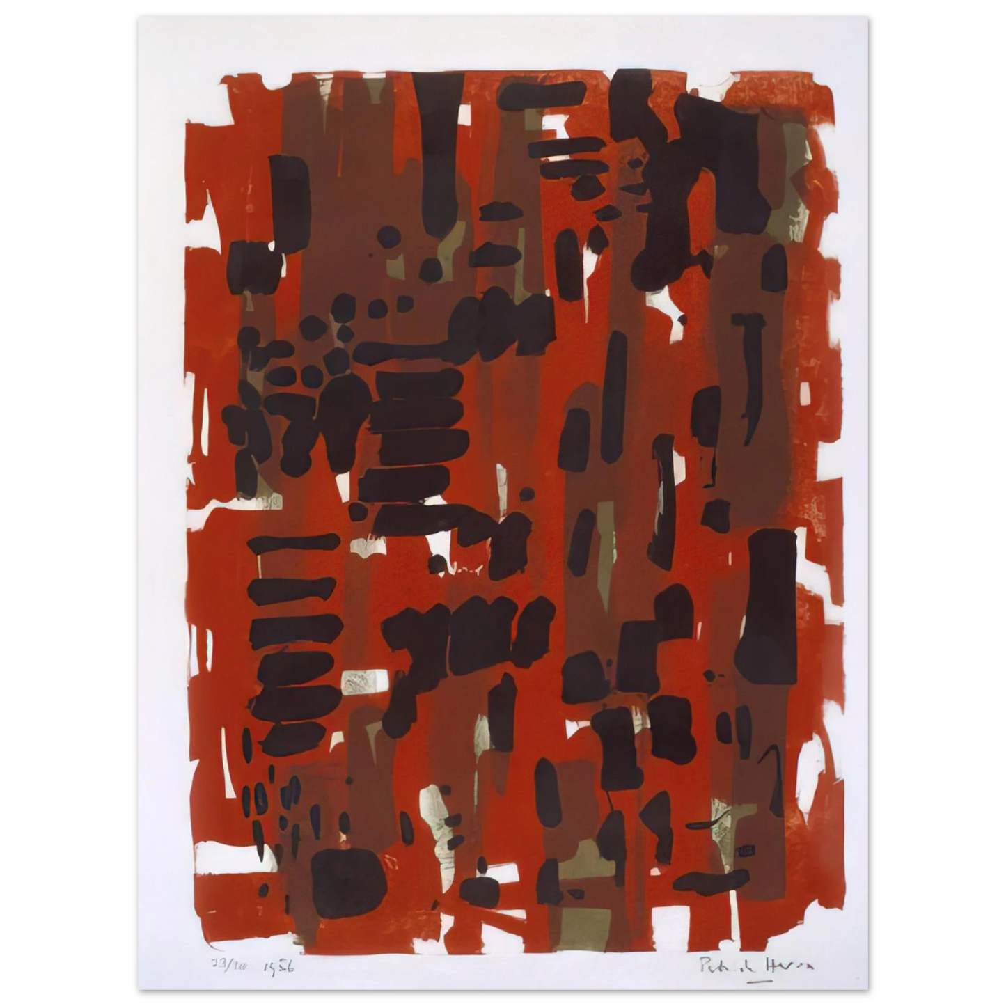 Patrick Heron - Red Garden - 1956 75x100 cm / 30x40inches Fine Art Poster