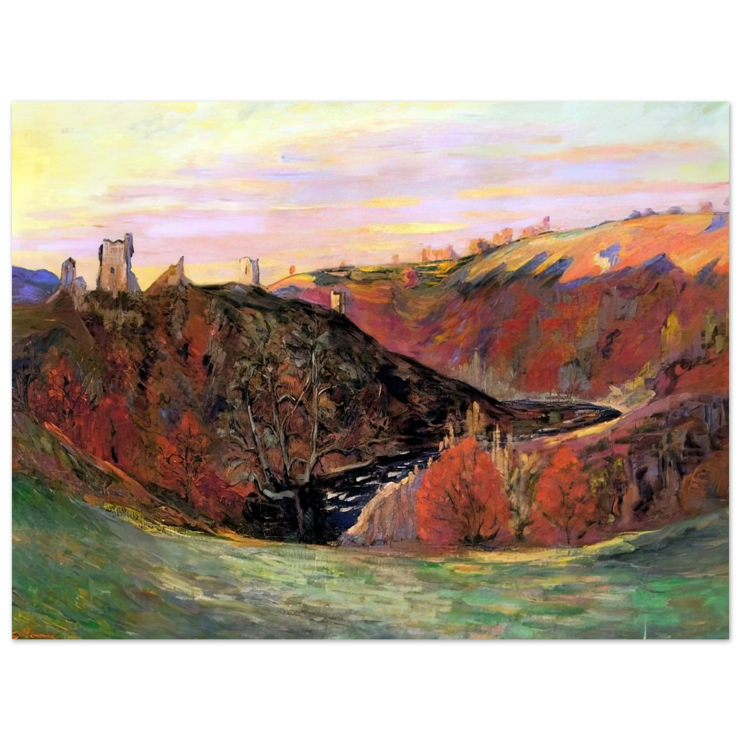Armand Guillaumin - Sunset in Creuse - 1898 75x100 cm / 30x40inches Fine Art Poster