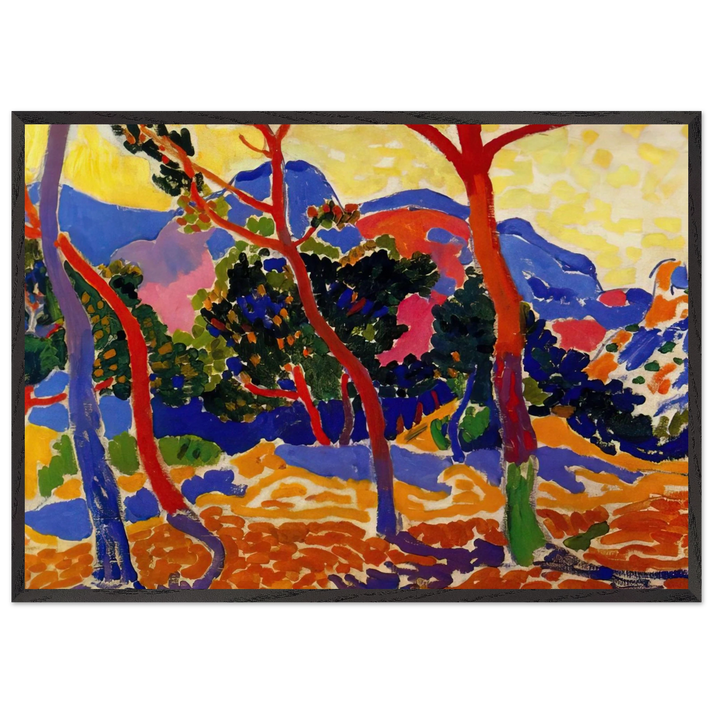 THE TREES - Andre Derain 70x100 cm / 28x40 inches Framed Art Print – Black Wooden Frame