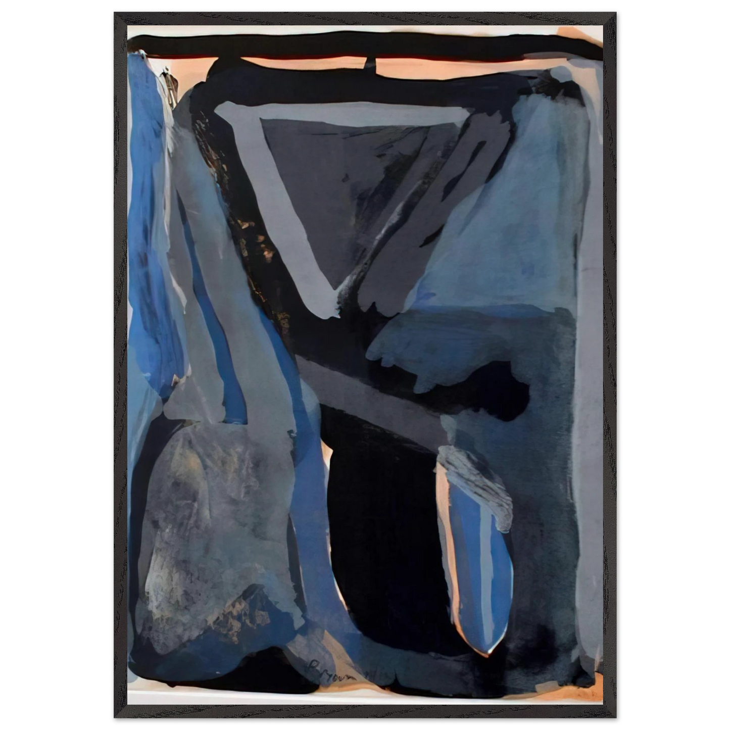 LUnique II - 1973 - Bram van Velde 70x100 cm / 28x40 inches Framed Art Print – Black Wooden Frame