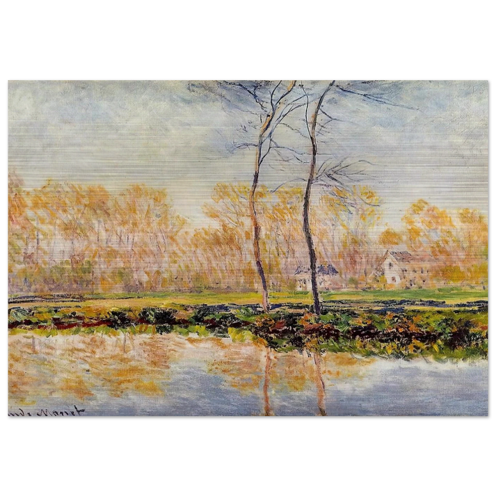 The Banks of the River Epte at Giverny - claude monet Brushed Aluminum Print - 70x100 cm / 28x40 inches | claude monet Aluminum Print | claude monet Prints