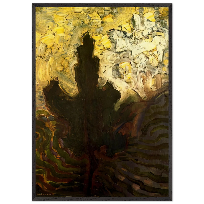 Untitled N39 - Piet Mondrian 70x100 cm / 28x40 inches Framed Art Print – Black Wooden Frame
