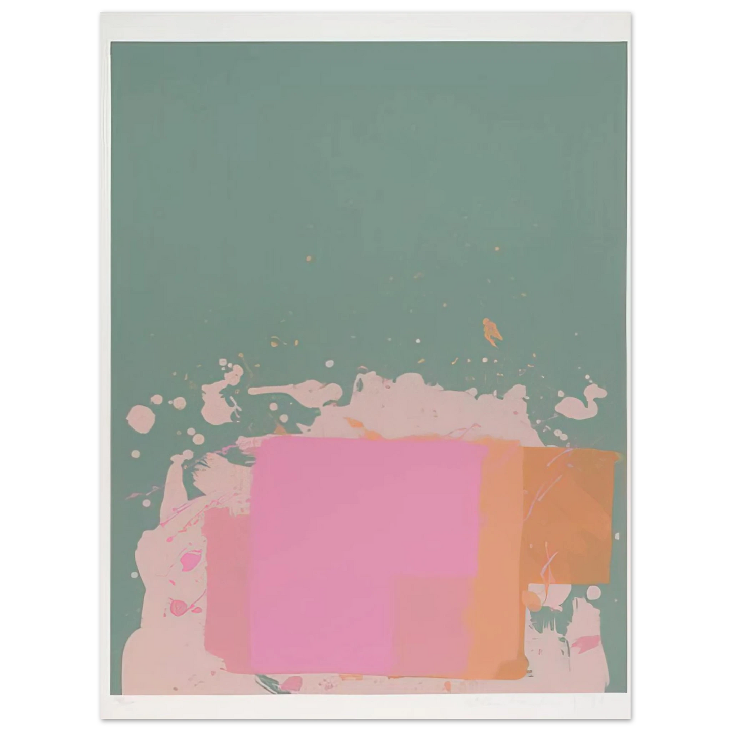 John Hoyland - Green, Orange, Pink - 1971 75x100 cm / 30x40inches Fine Art Poster