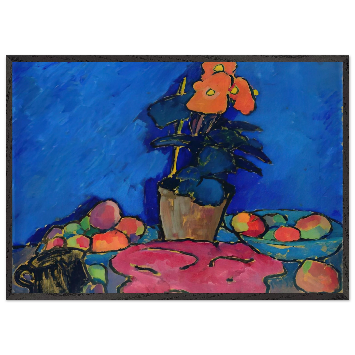 STILL LIFE WITH BEGONIA 1911 - Alexej von Jawlensky 70x100 cm / 28x40 inches Framed Art Print – Black Wooden Frame