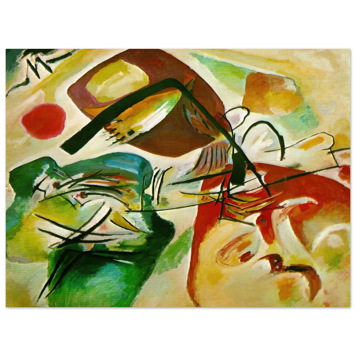 Wassily Kandinsky - PICTURE WITH A BLACK ARCH 1912 75x100 cm / 30x40inches Fine Art Poster
