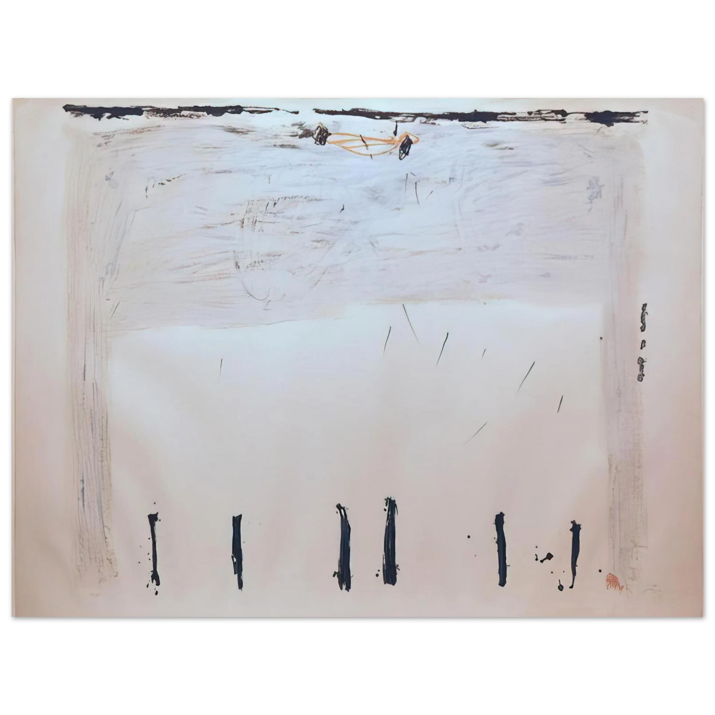 Antoni Tapies - VERTICALES EN BAS 1968 75x100 cm / 30x40inches Fine Art Poster