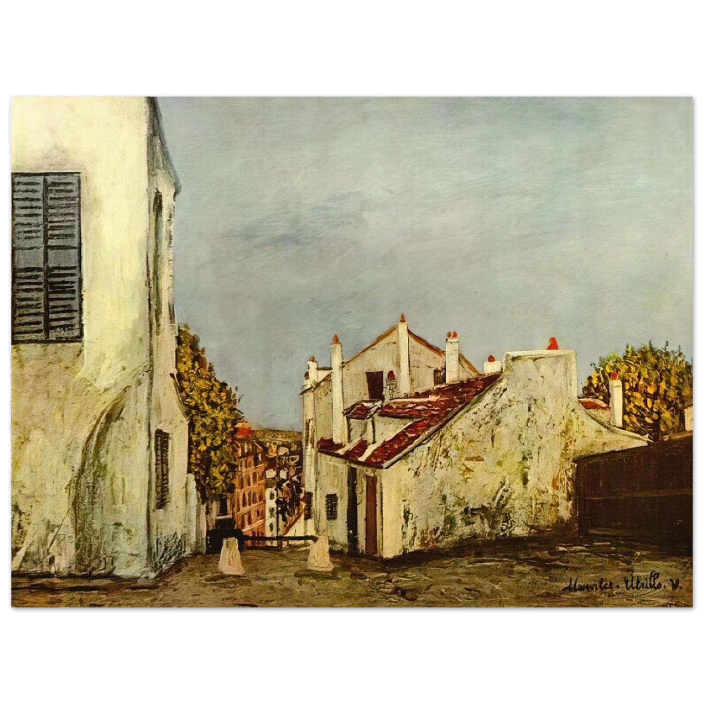 Maurice Utrillo - HOUSES IN MONTMARTRE 75x100 cm / 30x40inches Fine Art Poster