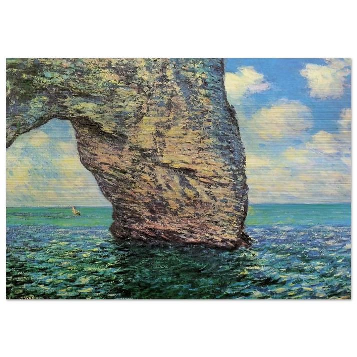 The Manneport at High Tide - claude monet Brushed Aluminum Print - 70x100 cm / 28x40 inches | claude monet Aluminum Print | claude monet Prints