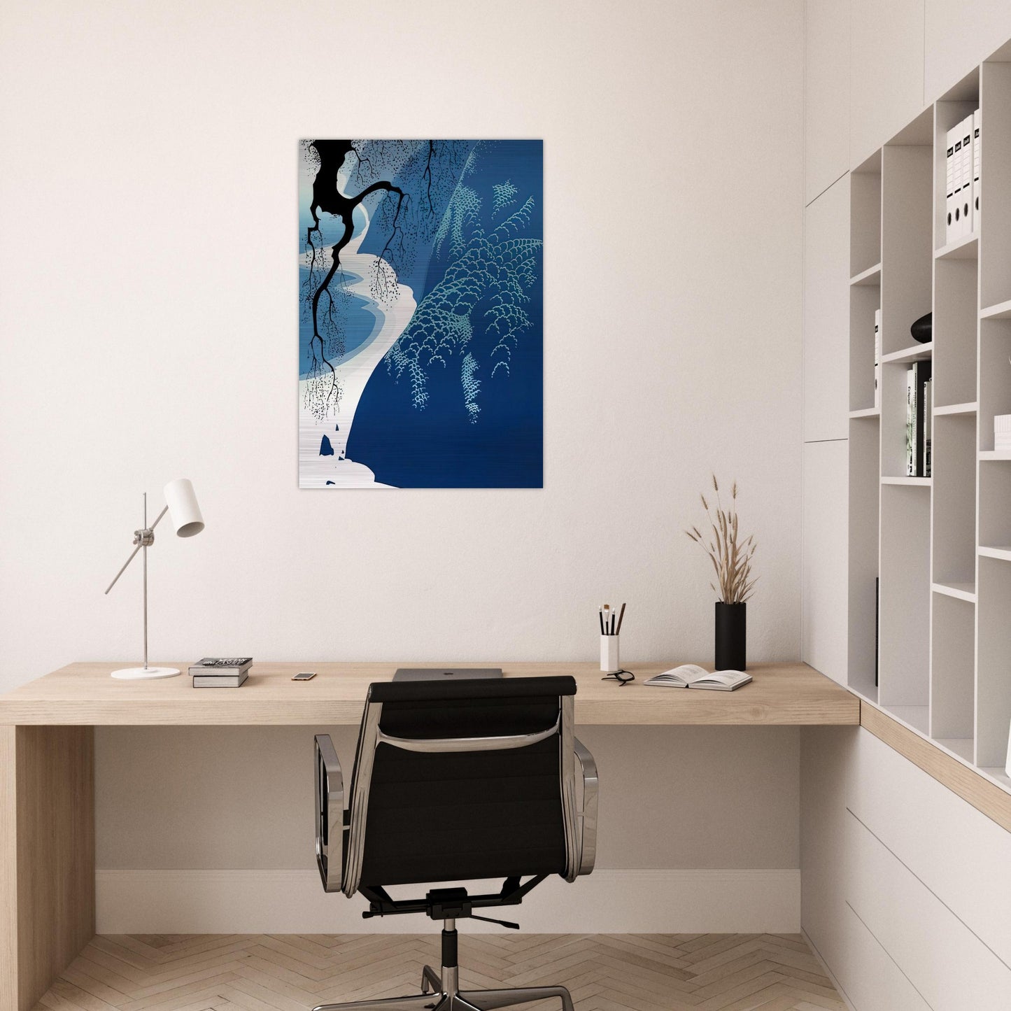 Big Sur and Branch - Eyvind Earle Brushed Aluminum Print - 70x100 cm / 28x40 inches | Eyvind Earle Aluminum Print | Eyvind Earle Prints