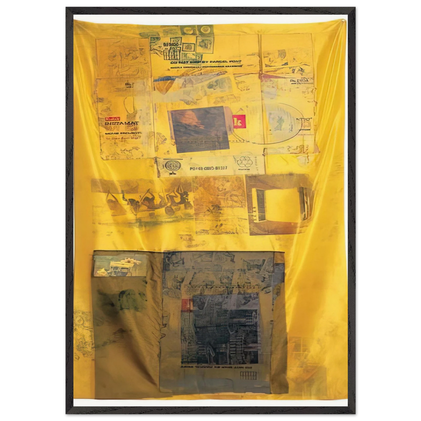 SULPHUR BANK HOARFROST 1974 - Robert Rauschenberg 70x100 cm / 28x40 inches Framed Art Print – Black Wooden Frame