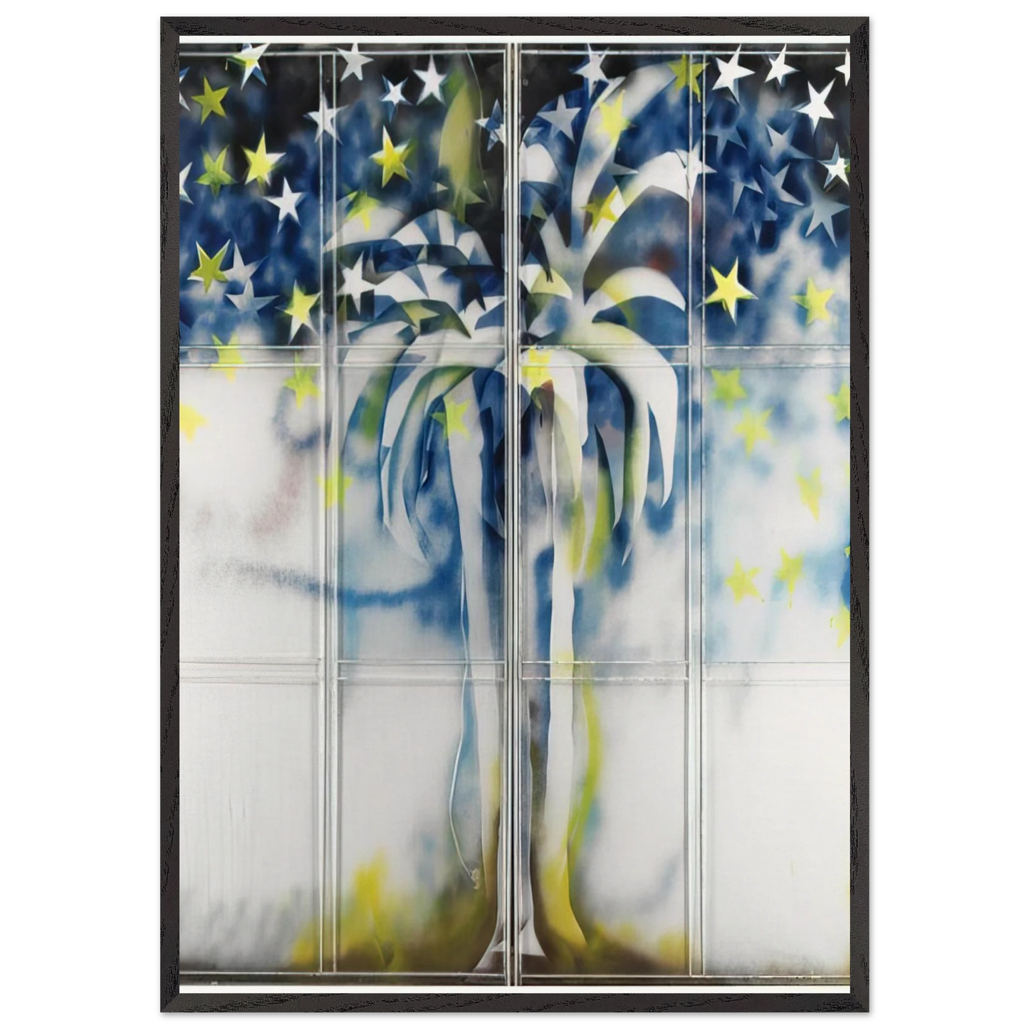 Tutte stelle particolare delloasi - 1967 - Mario Schifano 70x100 cm / 28x40 inches Framed Art Print – Black Wooden Frame