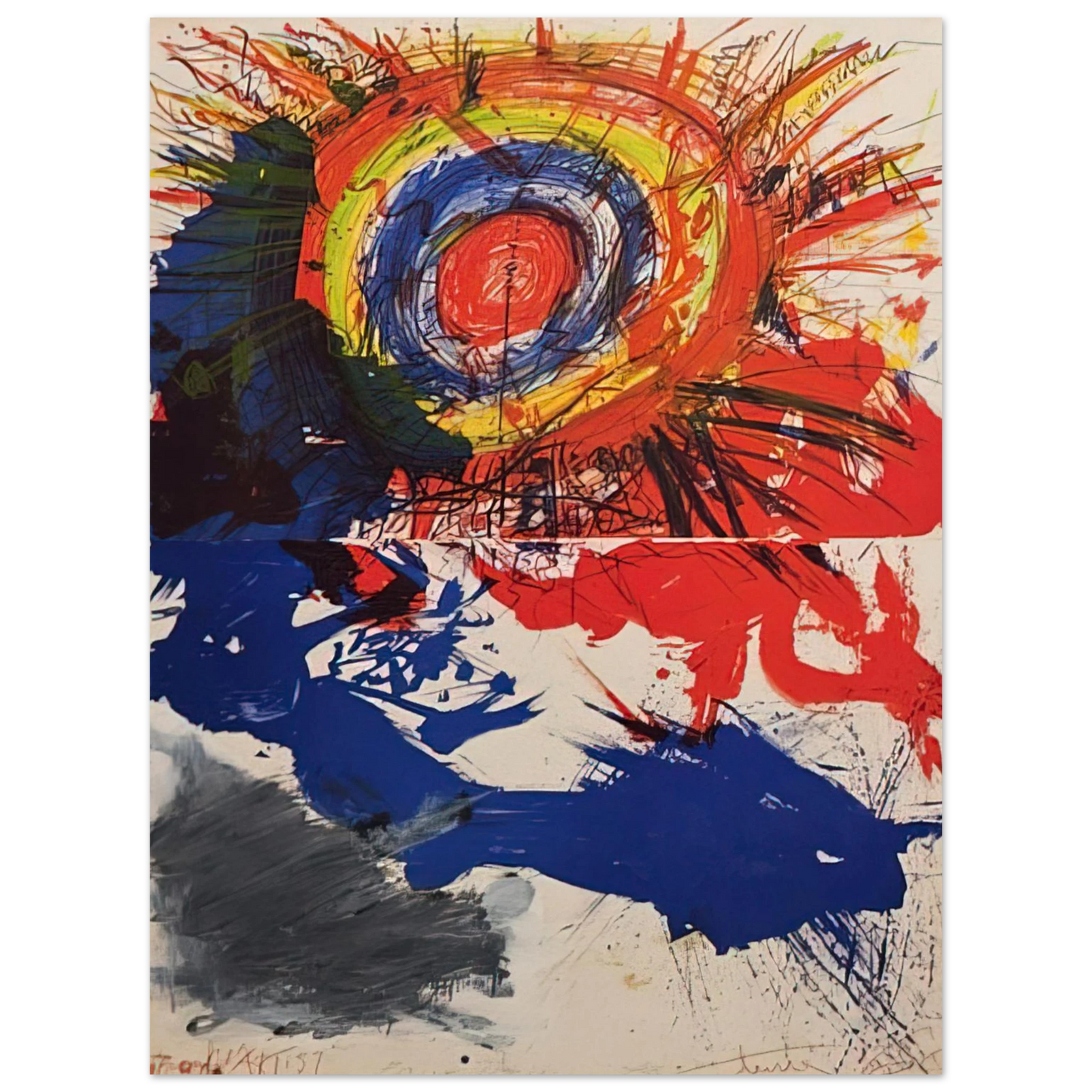 Walasse Ting - Composition - 1957 75x100 cm / 30x40inches Fine Art Poster