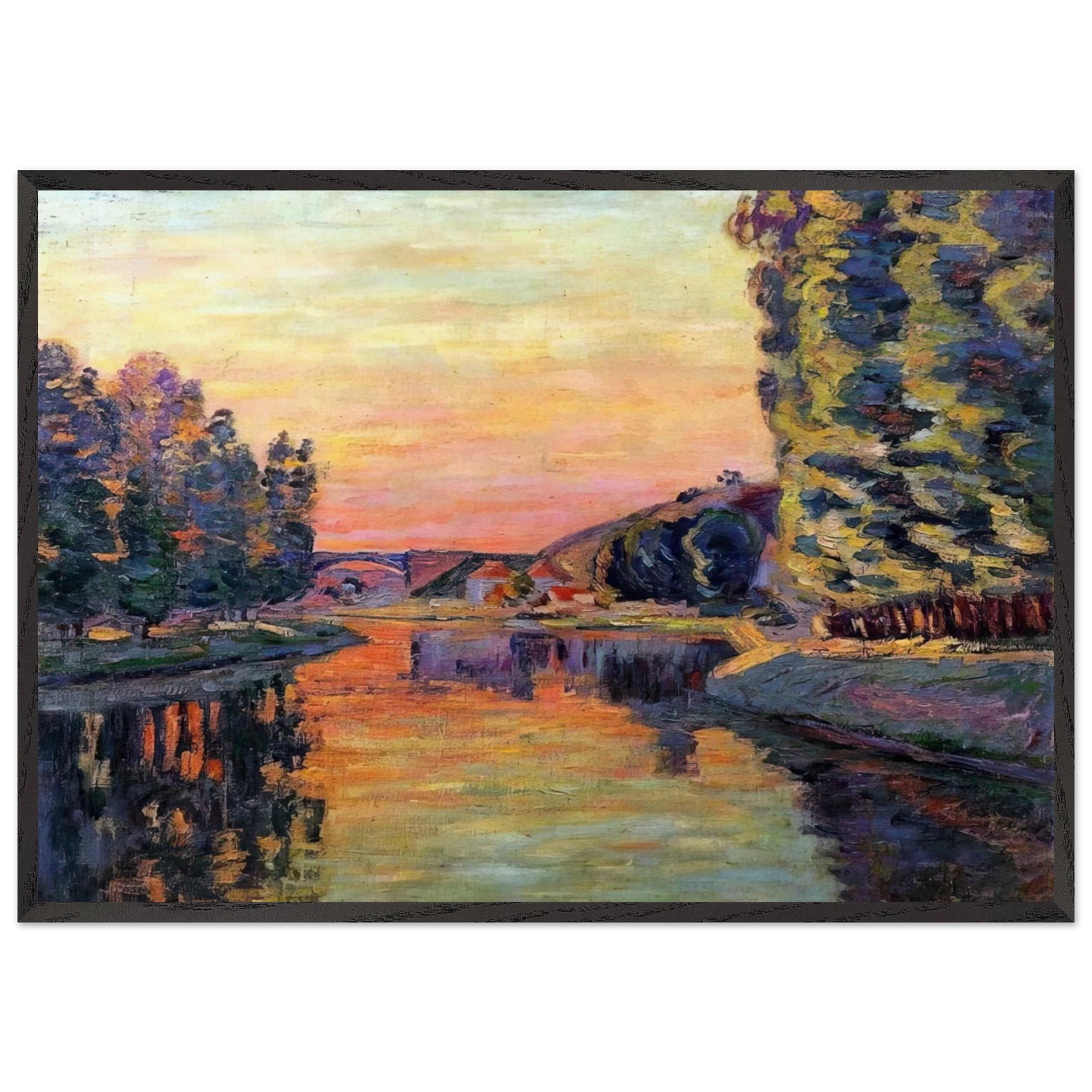 Moret - 1902 - Armand Guillaumin 70x100 cm / 28x40 inches Framed Art Print – Black Wooden Frame