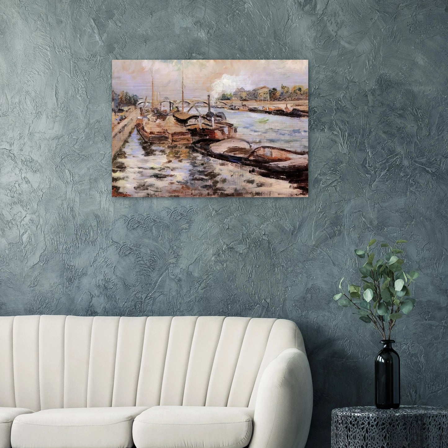 The Seine - 1867 - Armand Guillaumin Brushed Aluminum Print - 70x100 cm / 28x40 inches | Armand Guillaumin Aluminum Print | Armand Guillaumin Prints