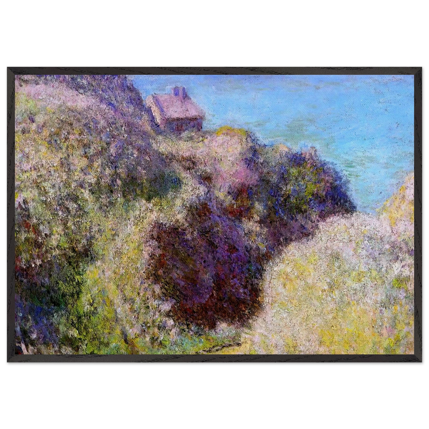 The Gorge at Varengeville Late Afternoon - claude monet 70x100 cm / 28x40 inches Framed Art Print – Black Wooden Frame
