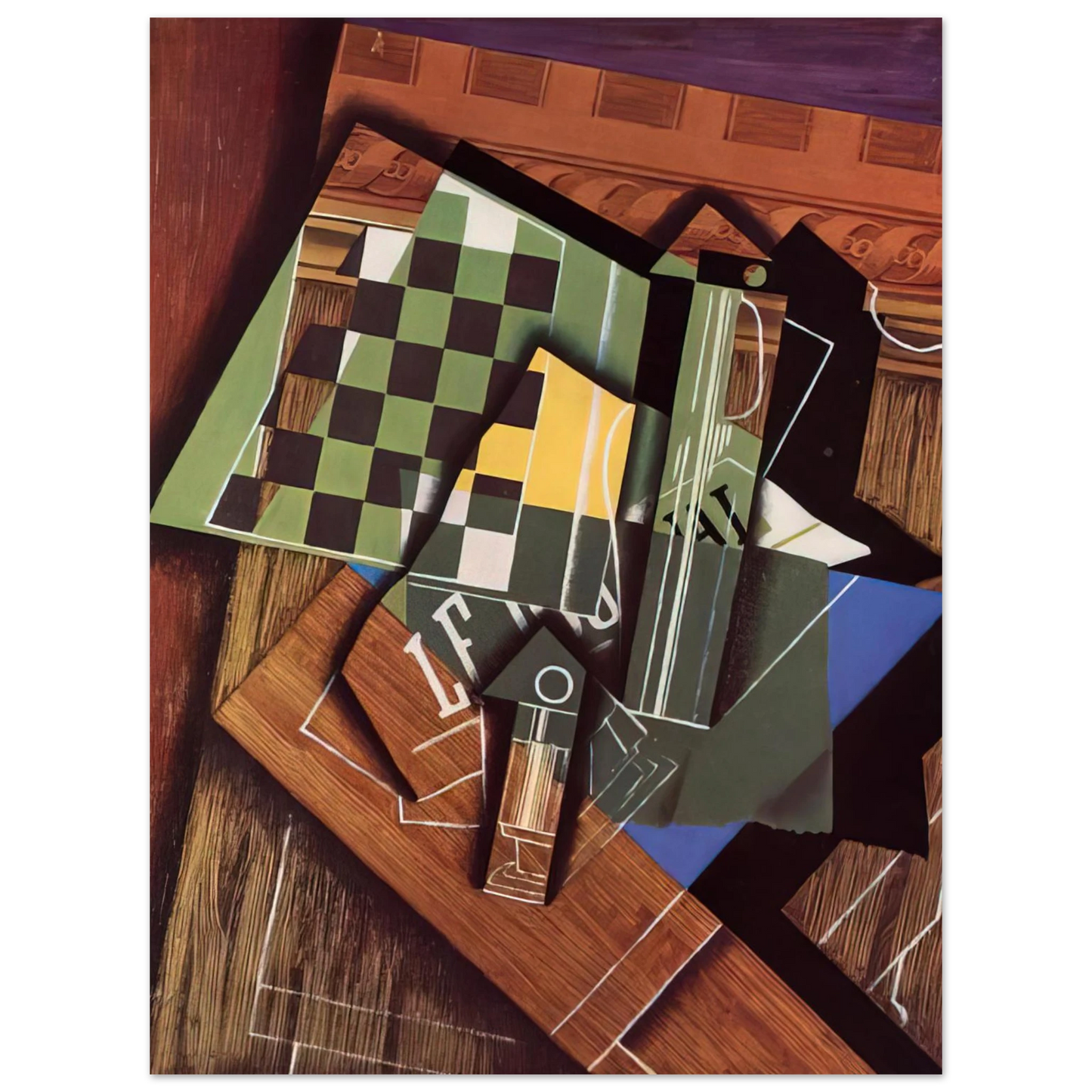 Juan Gris - THE CHECKERBOARD 1915 75x100 cm / 30x40inches Fine Art Poster