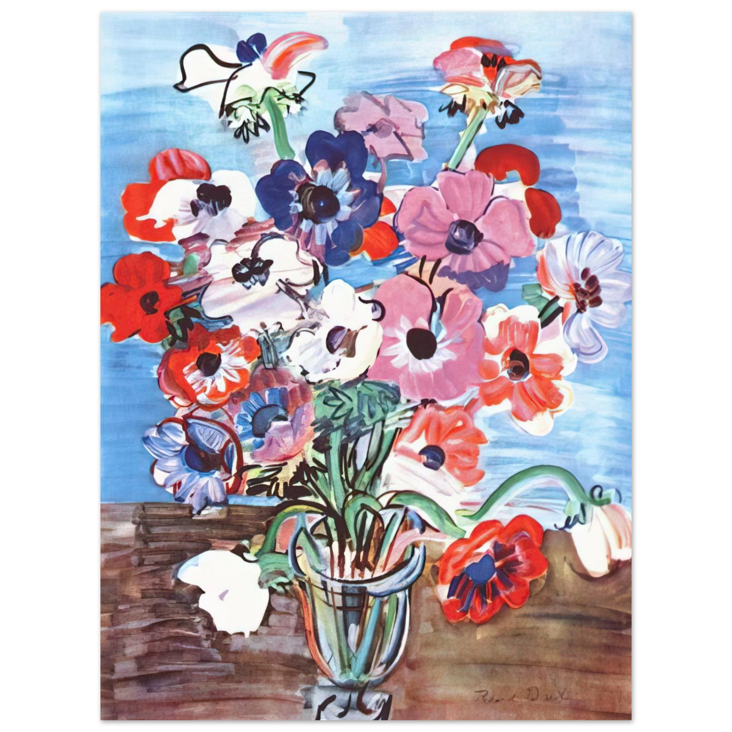 Raoul Dufy - ANEMONES 1937 75x100 cm / 30x40inches Fine Art Poster