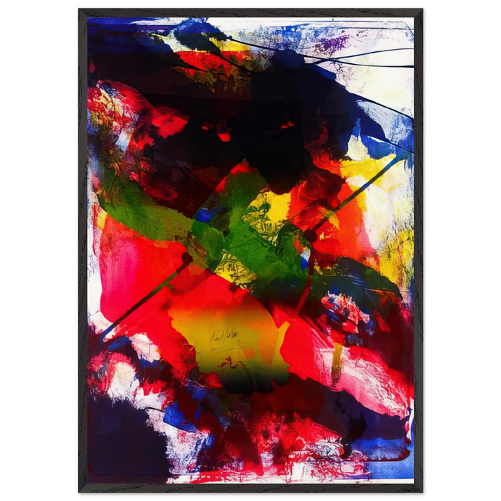 Amadeus - Paul Jenkins 70x100 cm / 28x40 inches Framed Art Print – Black Wooden Frame