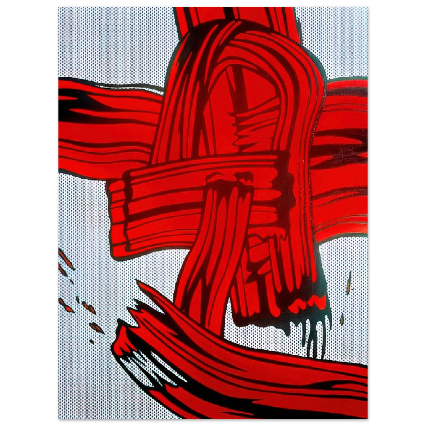 Roy Lichtenstein - RED PAINTING BRUSHSTROKE 1965 75x100 cm / 30x40inches Fine Art Poster
